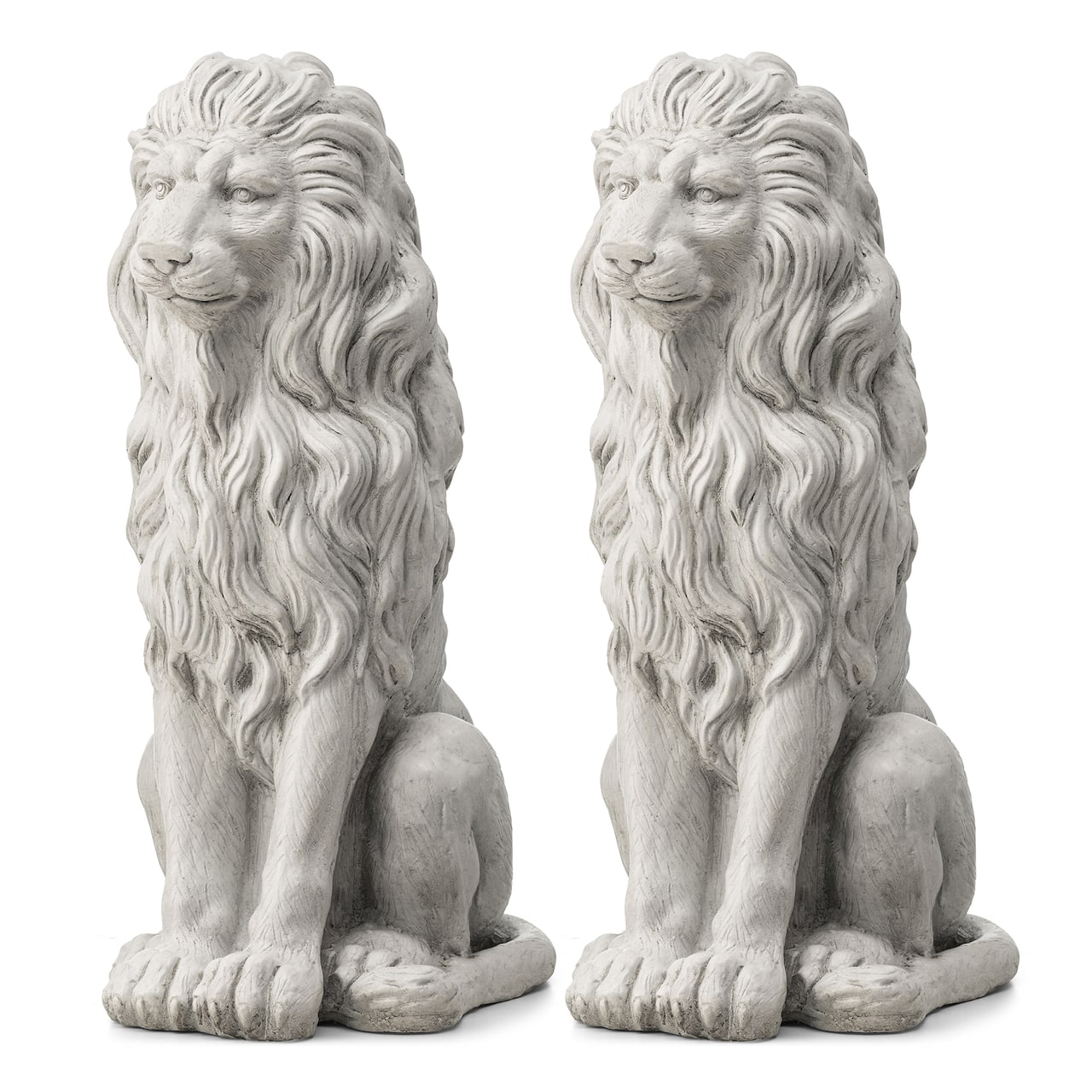 Glitzhome® 27.75" MGO Guardian Sitting Lion Garden Statue